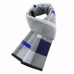 Visual Axles Store Men's Apparels Sky Madrid Plaid Cashmere Scarf