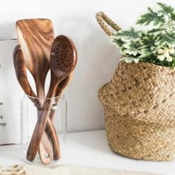 Zoe's Little Store Teak Kitchen Utensil Set (7 Pcs) 9 Zoe's Little Store Teak Kitchen Utensil Set (7 Pcs)