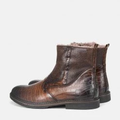 Shop1154122 Store Bonded Vegan Leather Boots Men's Apparels