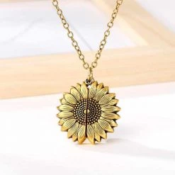 Ainls Store Sunflower Pendant Necklace Women's Apparels