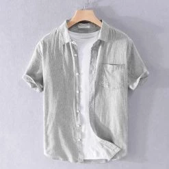 Cotton Linen Store Men's Apparels Saint Morris Phuket Short Sleeve Shirt
