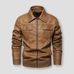 FREDD-MARSHALL Men's Store Sky Madrid Leather Austin Jacket