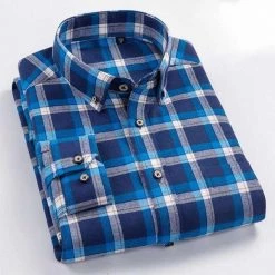 Q&L Factory Outlet Store Sky Madrid Flannel Shirt