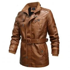 Mountainskin Official Store Sky Madrid Leather Belt Coat Men's Apparels