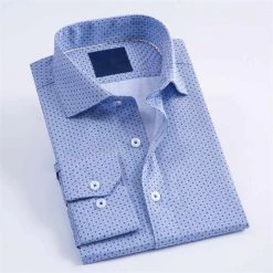 ELUNO Official Store Sky Madrid Executive Polka Dot Shirt Men's Apparels