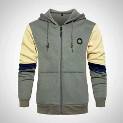 TOLOER Official Store North Royal Patchwork Hooded Sweatshirt Men's Apparels