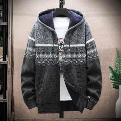 S-W-G Menswear Store Store Saint Morris Hooded Graphic Cardigan Men's Apparels