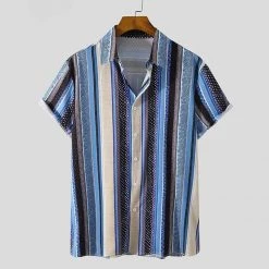 LingJun Store North Royal Havana Striped Shirt