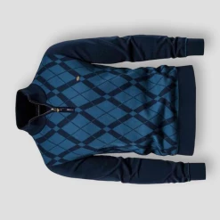 AIOPESON Official Store North Royal Plaid Zip-Up Pullover