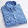 BOLEEBIRD AliExpress Store Sky Madrid Button-Down Checkered Shirt