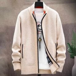 Zongke-4 Store Retro Zipper Cardigan Men's Apparels 13 Zongke-4 Store Retro Zipper Cardigan Men's Apparels