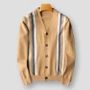 Minglu Official Store Men's Apparels North Royal Striped Button-Up Cardigan