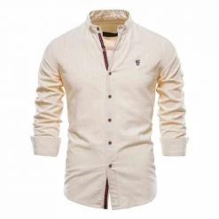 NEGIZBER Trend Store Sky Madrid Linen Long Sleeve Shirt 9 NEGIZBER Trend Store Sky Madrid Linen Long Sleeve Shirt