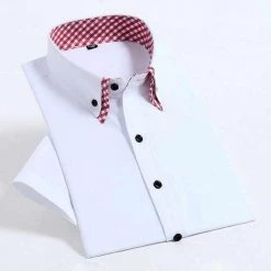 YaoMan E-Commerce Co.,Ltd. Store Sky Madrid Plaid Collar Short Sleeve Shirt