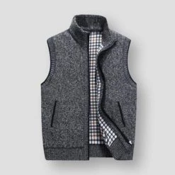 JayRuoYi Clothes Store Sky Madrid Knitted Pocket Vest