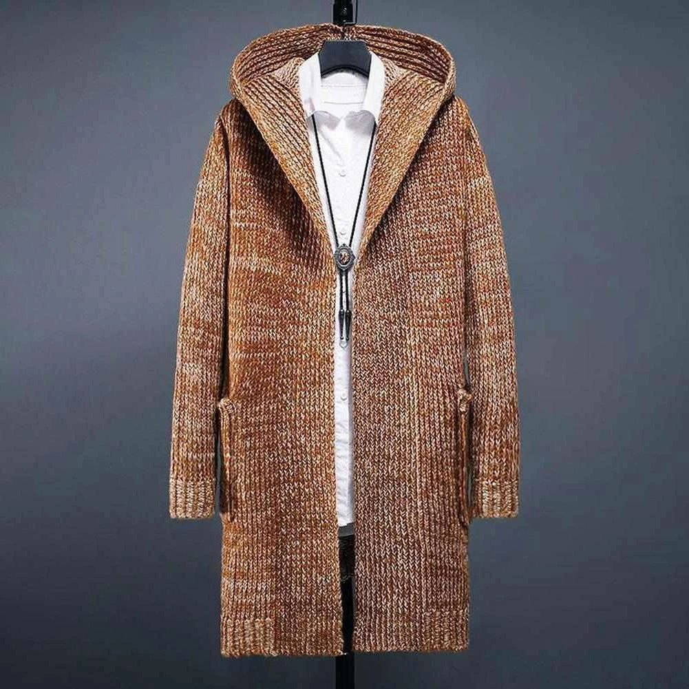 Xiaojin999 Store Men's Apparels Sky Madrid Long Hooded Open Cardigan 3 Xiaojin999 Store Men's Apparels Sky Madrid Long Hooded Open Cardigan