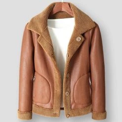 Anbican Factory Store Saint Morris Leather Fleece Biker Jacket Men's Apparels