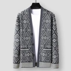 Shop4649205 Store Men's Apparels Saint Morris Graphic Wool Cardigan
