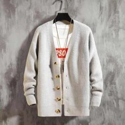 ZITY Menstyle Store Sky Madrid Knitted Wool Cardigan Men's Apparels
