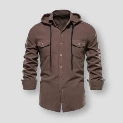 NEGIZBER Trend Store North Royal Hooded Button-Up Shirt Men's Apparels 10 NEGIZBER Trend Store North Royal Hooded Button-Up Shirt Men's Apparels