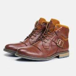 Hecrafted Footwear Store Saint Morris Leather Strap Boot Men's Apparels