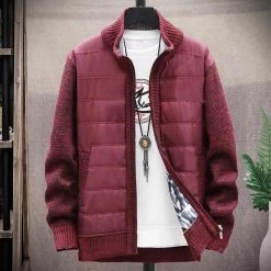 Xiaojin999 Store Men's Apparels Casual Puffer Cardigan