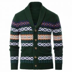 PaulJones Men's Apparels Sky Madrid Wool Shawl Cardigan