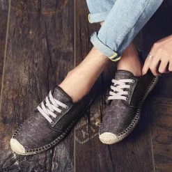 CHANGTU Official Store Men's Apparels Genuine Hemp Canvas Shoes