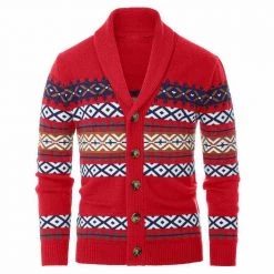 PaulJones Men's Apparels Sky Madrid Wool Shawl Cardigan