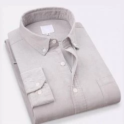 Shop412624 Store North Royal Long Sleeve Corduroy Pocket Shirt Men's Apparels