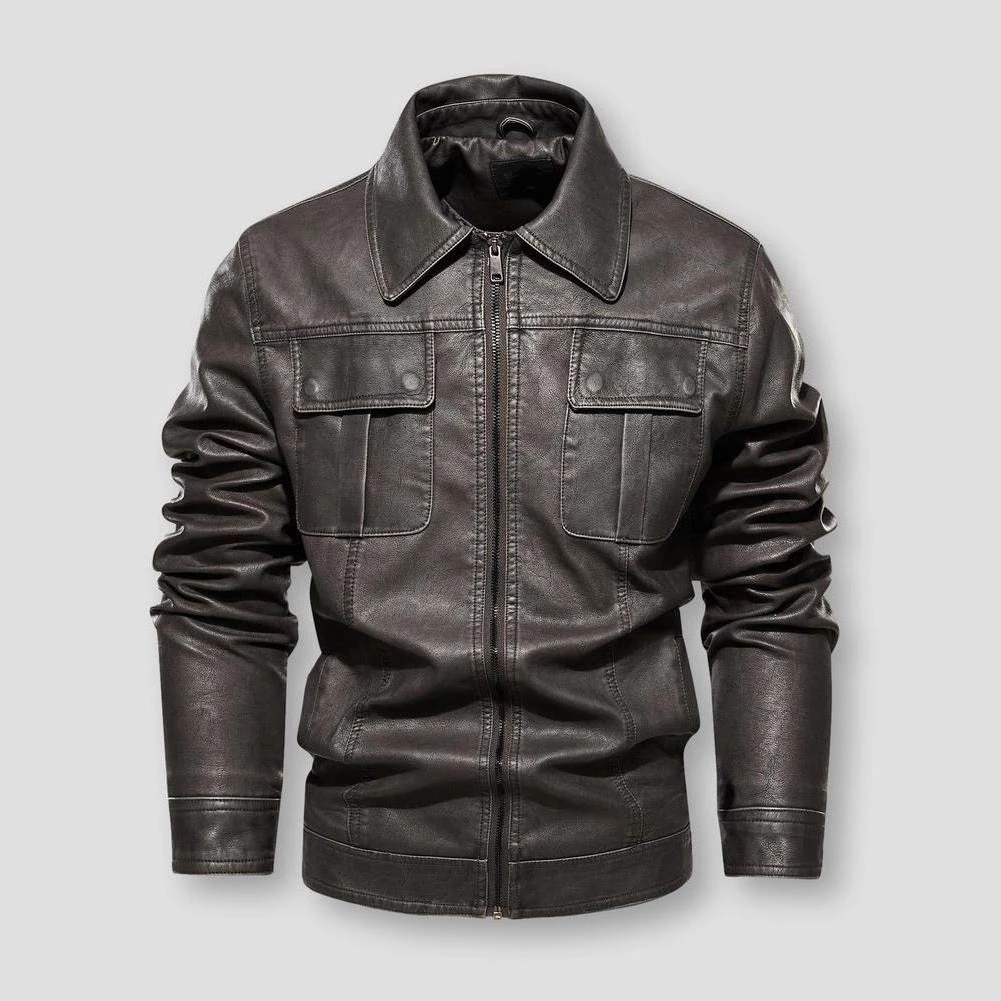 FREDD-MARSHALL Men's Store Sky Madrid Leather Austin Jacket 5 FREDD-MARSHALL Men's Store Sky Madrid Leather Austin Jacket