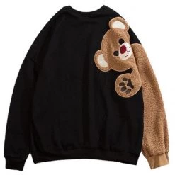 YGAOIN Exquisite Store Sky Madrid Oversized Bear Sweatshirt Men's Apparels