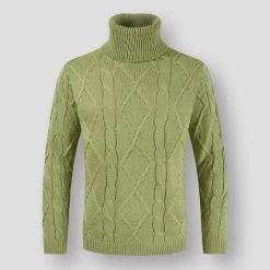 FAVOCENT Men's Wardrobe Store Saint Morris Bordeaux Turtleneck Sweater Men's Apparels