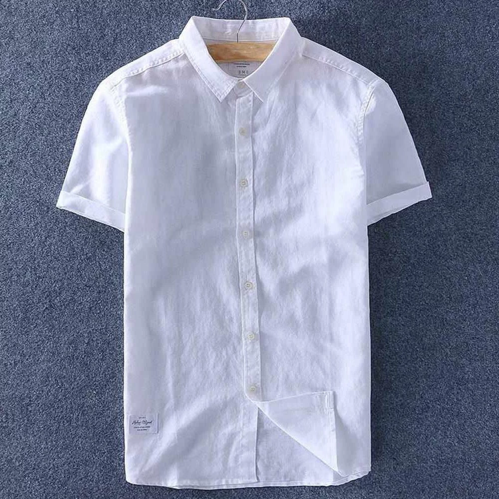 Schinteon Official Store Men's Apparels Sky Madrid Alicante Short Sleeve Linen Shirt 4 Schinteon Official Store Men's Apparels Sky Madrid Alicante Short Sleeve Linen Shirt