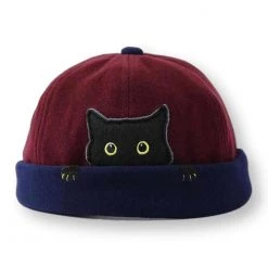 Walk Into Trendy Store Sky Madrid Knitted Cat Melon Hat Men's Apparels