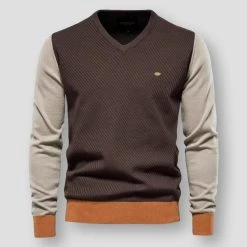 AIOPESON Official Store North Royal Knitted Contrast Pullover