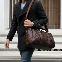 Westal Store Sky Madrid Leather Duffle Bag Men's Apparels