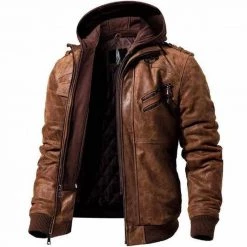 FLAVOR LEATHER JACKETS Men's Apparels Sky Madrid Hooded Leather Jacket 14 FLAVOR LEATHER JACKETS Men's Apparels Sky Madrid Hooded Leather Jacket