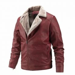 YiBaoXin Store North Royal Leather Pocket Jacket