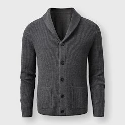 Cashmere Sweater Store Sky Madrid V-Neck Knitted Cardigan Men's Apparels