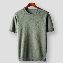 Wan Liang 168 Store Men's Apparels Sky Madrid Short-Sleeve Knitted Pullover
