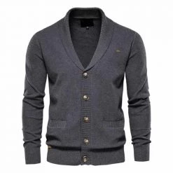 AIOPESON Official Store Men's Apparels Saint Morris Wool Pocket Cardigan