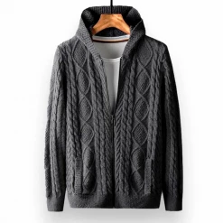 MuLS Official Store North Royal Knitted Hooded Cardigan Men's Apparels