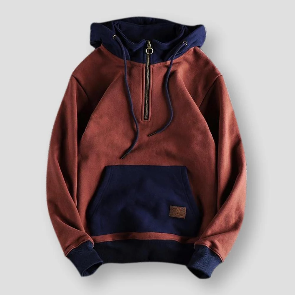 Handsome Marshal Store Sky Madrid Patchwork Zip Up Hoodie Men's Apparels 4 Handsome Marshal Store Sky Madrid Patchwork Zip Up Hoodie Men's Apparels