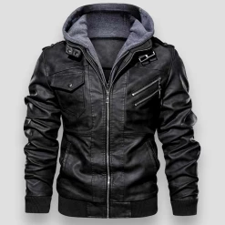 Mountainskin Official Store Saint Morris Rider Leather Jacket Men's Apparels