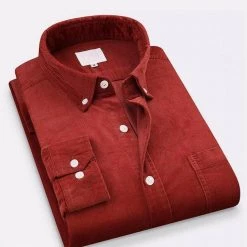 Shop412624 Store North Royal Long Sleeve Corduroy Pocket Shirt Men's Apparels