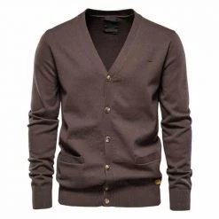 AIOPESON Official Store North Royal Wool Button-Up Cardigan Men's Apparels