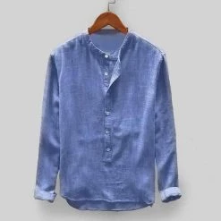 LingJun Store Sky Madrid Curacao Long Sleeve Shirt
