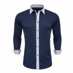 VISADA JAUNA - Store Men's Apparels Sky Madrid Button-Down Contrast Shirt