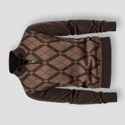 AIOPESON Official Store North Royal Plaid Zip-Up Pullover